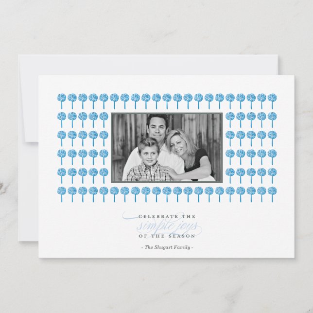 Carte de vacances à motif paon et menthe poivrée (Devant)