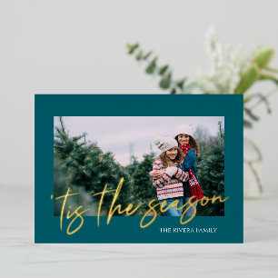 Carte de vacances à photo unique avec grand script