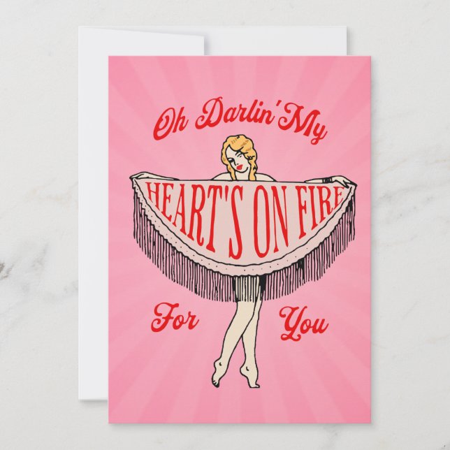 Carte de vacances à plat Heart's On Fire (Devant)