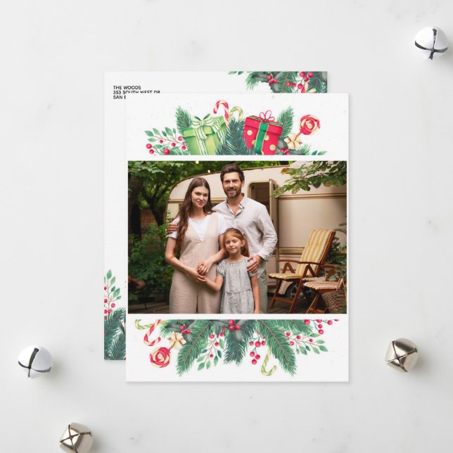 Carte de vacances à plat, taille: 4,25" x 5,5", Pa (Devant/Arrière en situation)