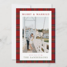 Carte de vacances à tartan classique Merry & Marri