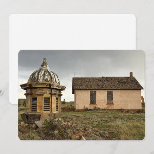 Carte de vacances abandonnée paysage plat
