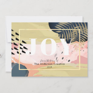 Carte de vacances Abstraite Pink Gold Navy