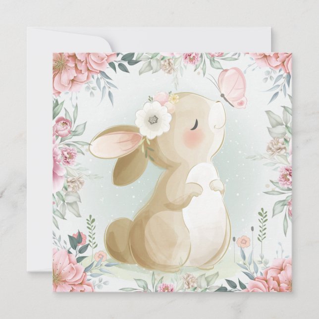 Carte de vacances Adorable Lapin (Devant)