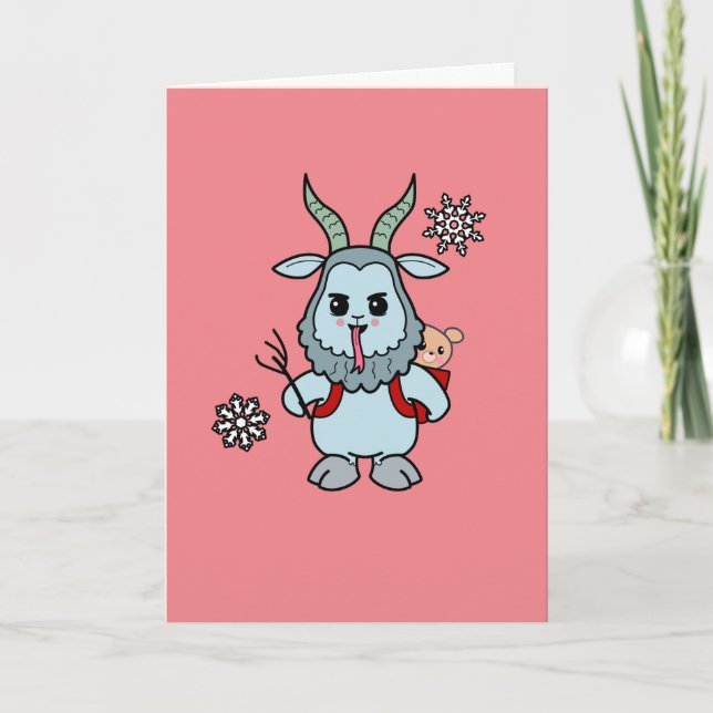 Carte de vacances amusante Yami Kawaii Merry Kramp (Devant)