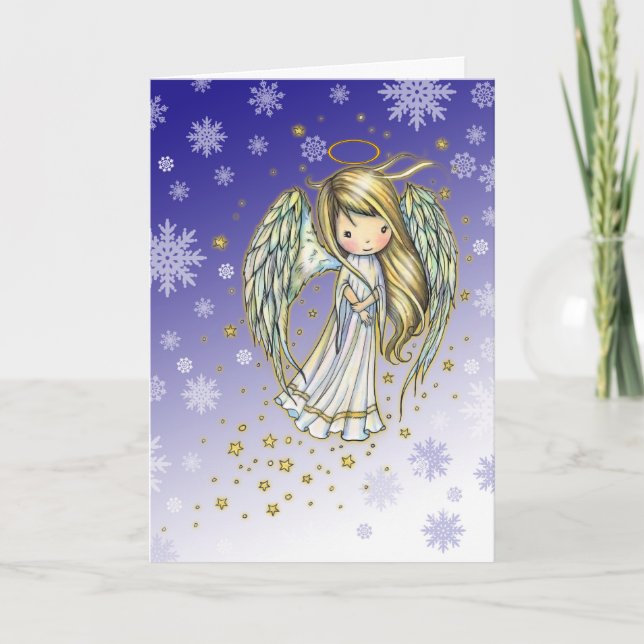 Carte de vacances Angel Snowflake mignon Art Whims (Devant)