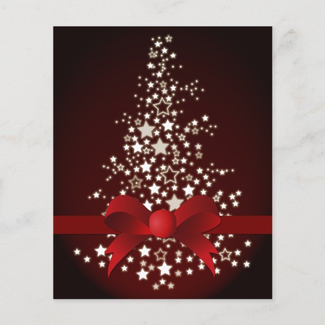 Carte de vacances Arbre de Noël Rouge Budget (Devant)