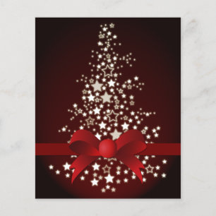 Carte de vacances Arbre de Noël Rouge Budget