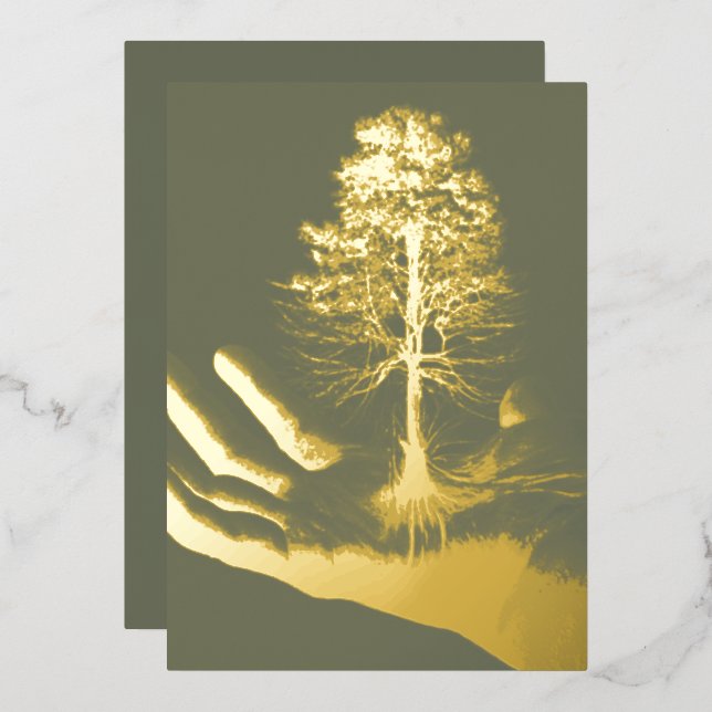 Carte de vacances Arbre de Vie Gold Foil (Recto/Verso)
