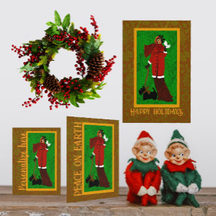 Carte de vacances Art Nouveau Scotty Dog