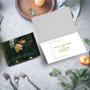 Carte de vacances au style tendance Couple Photo