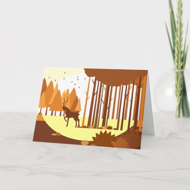 Carte de vacances Autumn Deer Landcape (Devant)