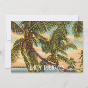 Carte de vacances aux palmiers à noix de coco