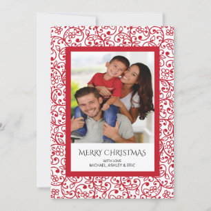 Carte de vacances avec cadre rouge Elegance modern