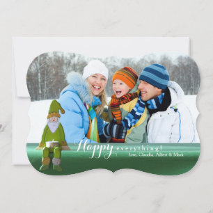Carte de vacances avec photo du Père Noël assis