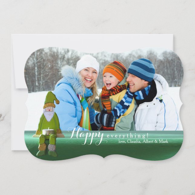 Carte de vacances avec photo du Père Noël assis (Devant)