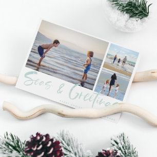 Carte de vacances avec un collage de photos de pla