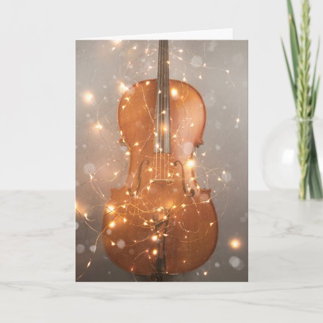 Carte de vacances avec violoncelle magique avec ne (Devant)