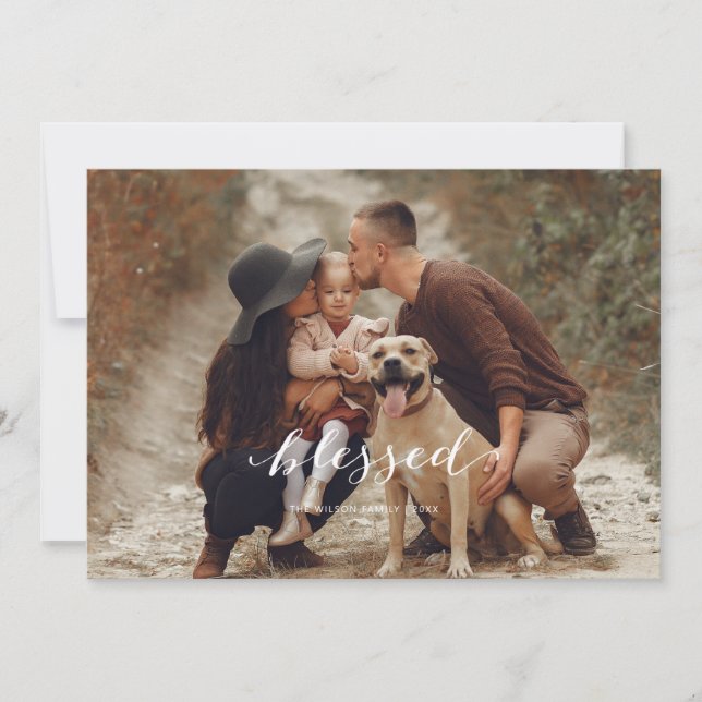 Carte de vacances Bienheureuse Blanc (Devant)