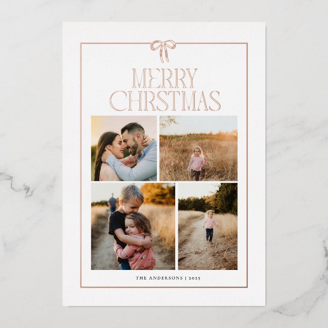 Carte de vacances Big Bow Foil (Recto)