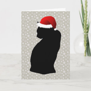 Carte de vacances Black Cat and Snowflake
