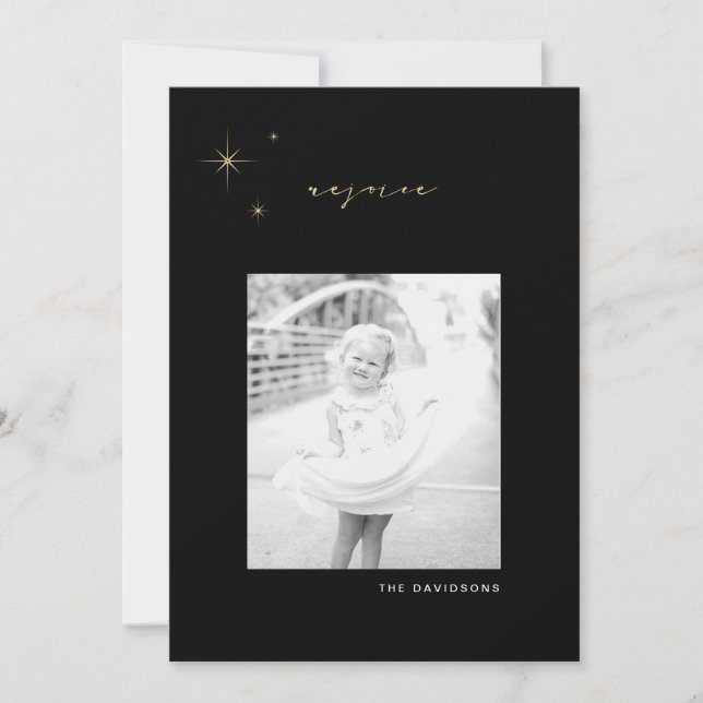 Carte de vacances Black & Gold Radiant (Devant)