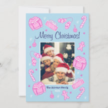 Carte de vacances bleue Fun & Festive Doodle