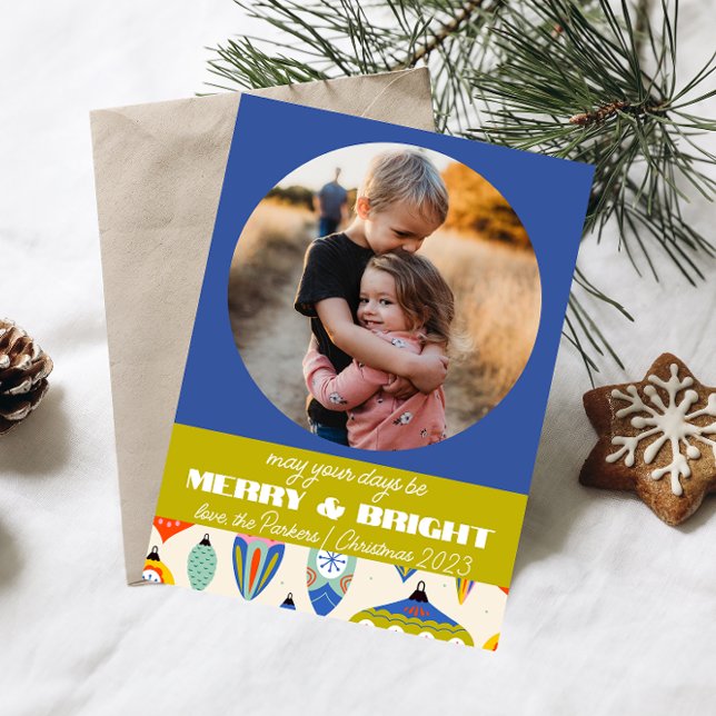 Carte de vacances Blue and Green Retro (Créateur téléchargé)