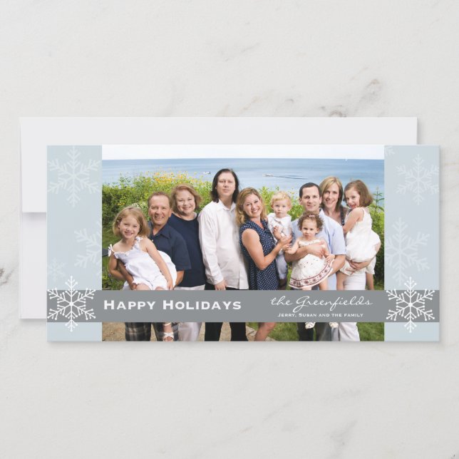 Carte de vacances Blue and Grey Snowflake (Devant)