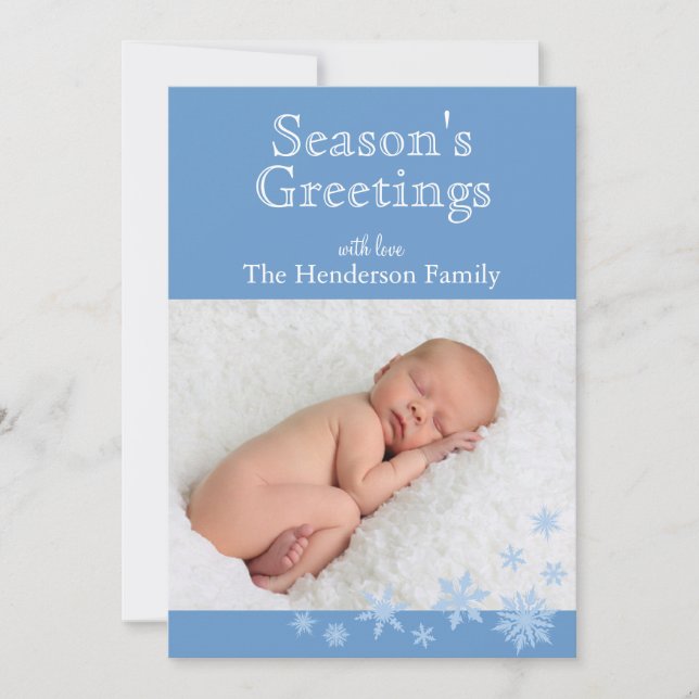 Carte de vacances Blue Snowflakes (Devant)