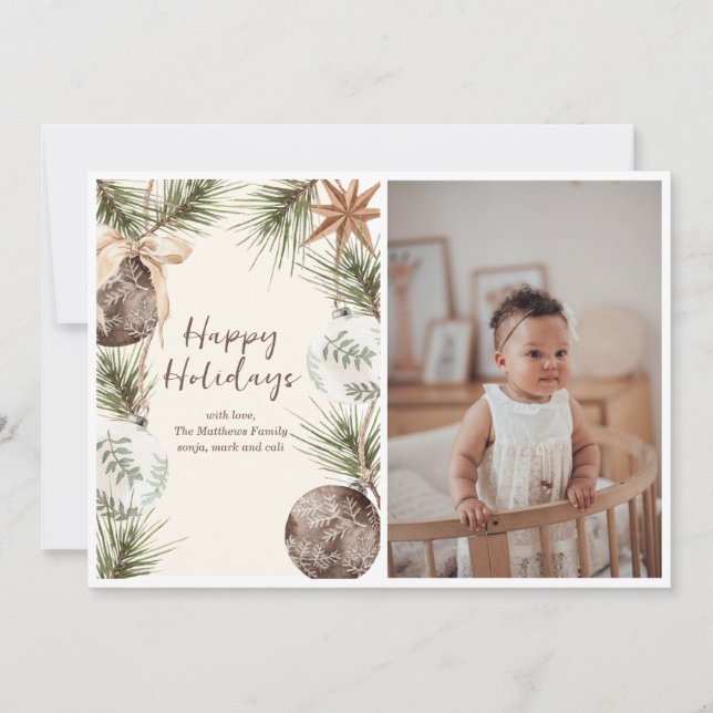 Carte de vacances Boho Ornement Surround Flat (Devant)