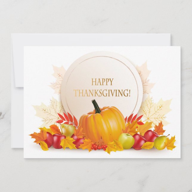 Carte de vacances bon thanksgiving (Devant)