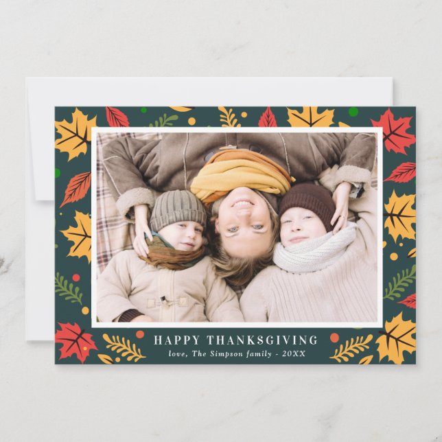Carte de vacances Bon thanksgiving feuillage d'aut (Devant)
