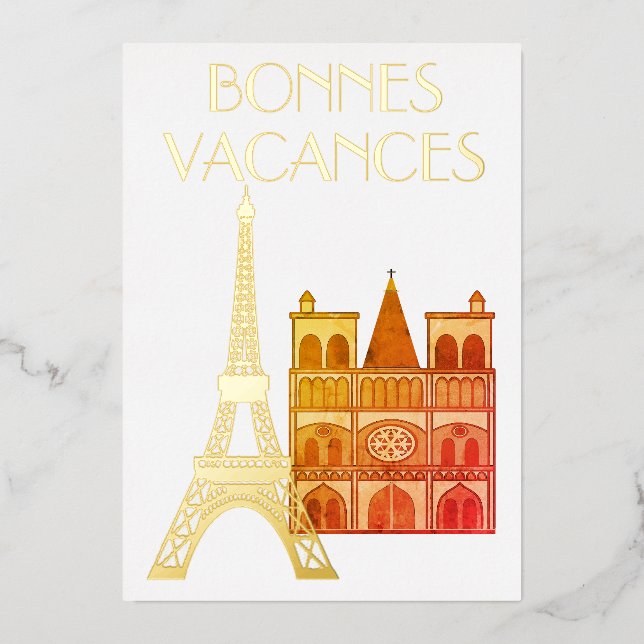 Carte de vacances Bonnes Vacances Foil (Recto)