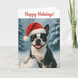 Carte de vacances Boston Terrier