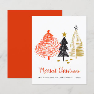 Carte de vacances Budget Arbres de Noël Abstraits