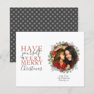 Carte de vacances Budget Noël Wreath Folid