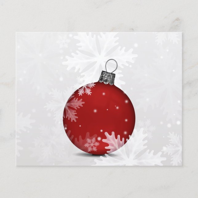 Carte de vacances Budget Red Ornament Snow Scene (Devant)