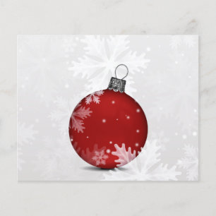 Carte de vacances Budget Red Ornament Snow Scene
