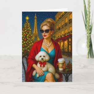 Carte de vacances Caniche