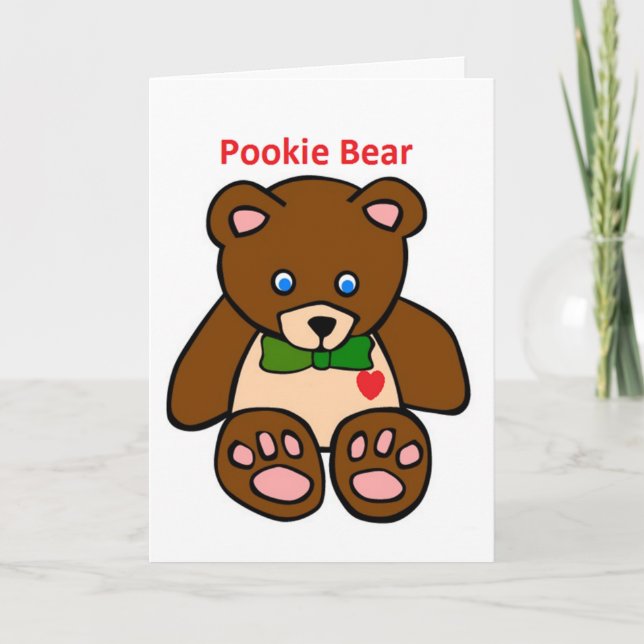 Carte de vacances Carte de l'ours Pookie (Devant)