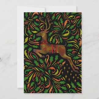 Carte de vacances Cerfs Art Populaire