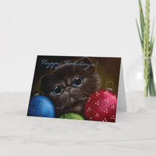Carte de vacances CHATON PERSAN BLEU