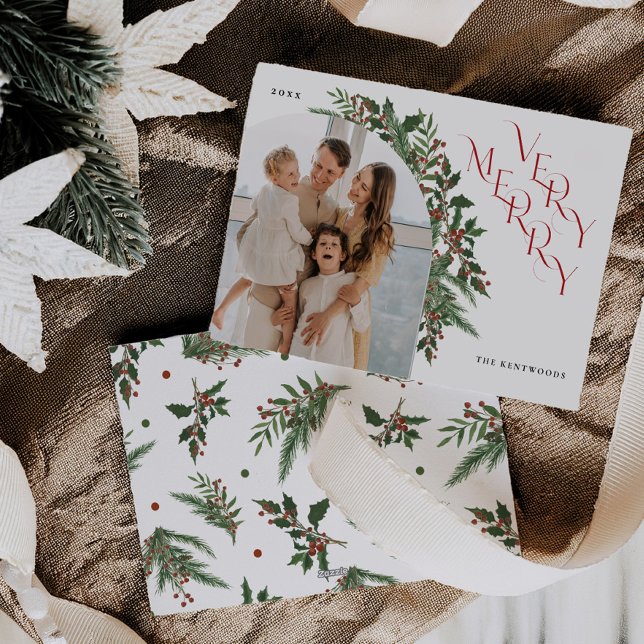 Carte de vacances Chic Très Joyeux Noël à plat (Créateur téléchargé)