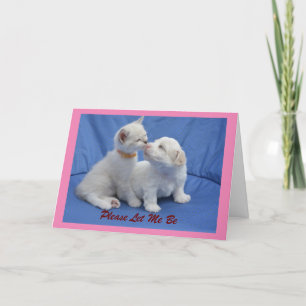 Carte de vacances Chiot et Kitty Valentine
