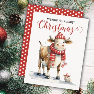 Carte de vacances Christmas Cow Pun
