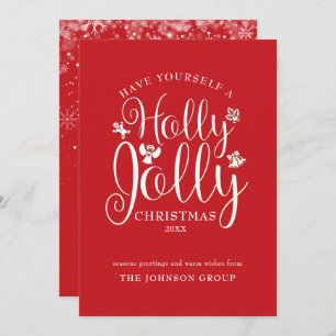 Carte de vacances Christmas Holly Jolly