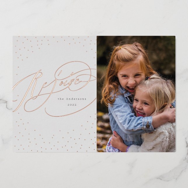 Carte de vacances classique ivoire Rejoice religie (Recto)