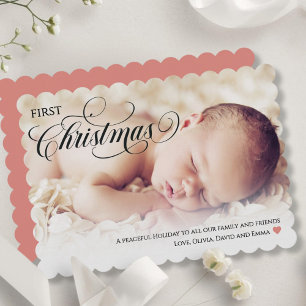 Carte de vacances Coeur de Noël pour bébé
