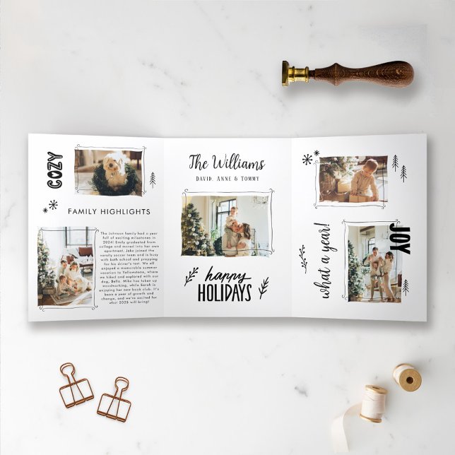 Carte de vacances Collage photo de Noël unique (Créateur téléchargé)